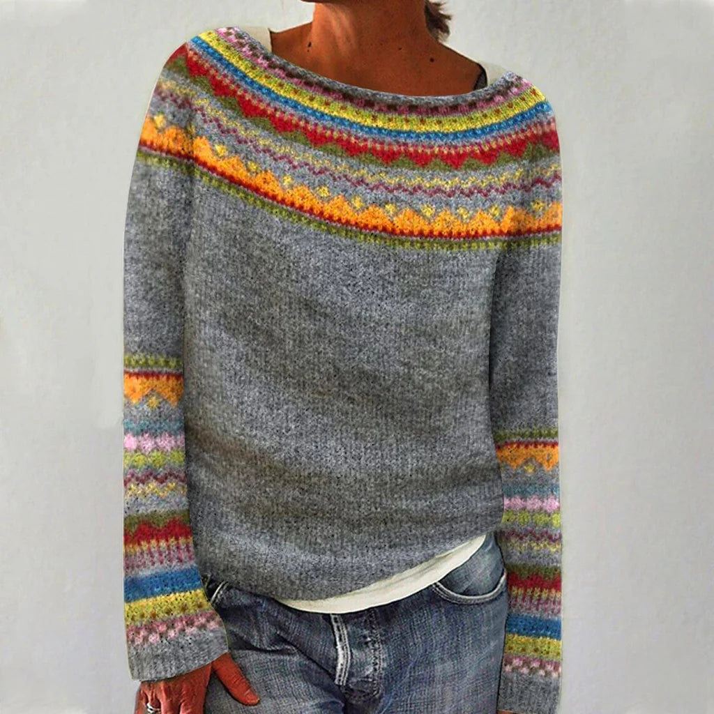 Patterned Knitwear Retro Sweater