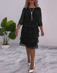 Polka Dot Print Layered Dress