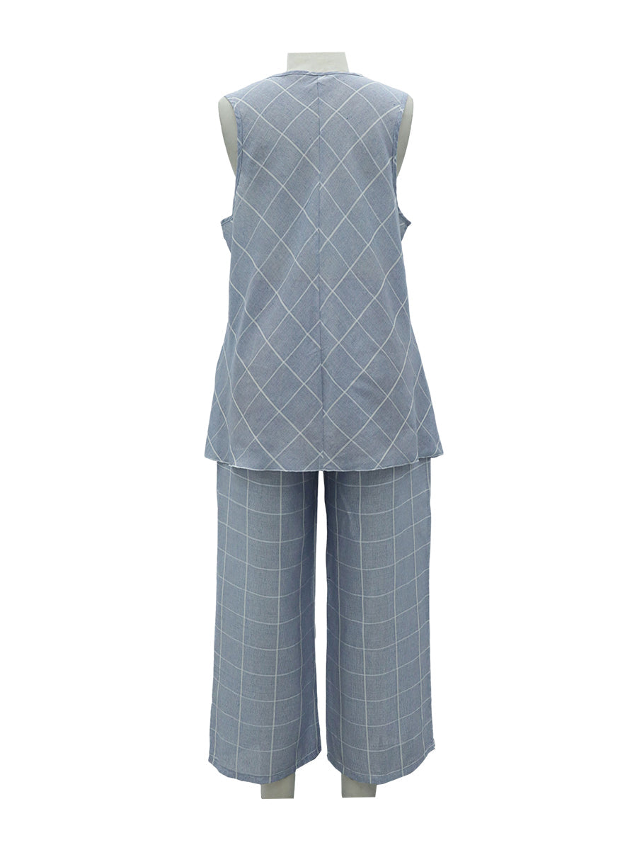 Casual Sleeveless Two-Piece Set