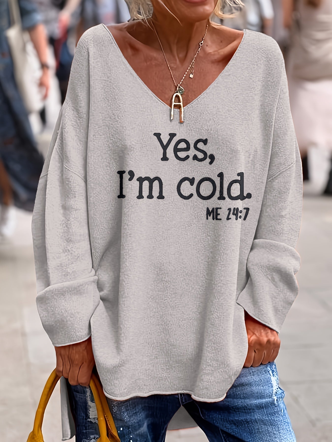 Women’s Plus Size V-Neck Knit Sweater