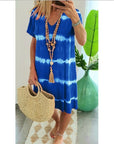 Tie-Dye Short-Sleeved Dress