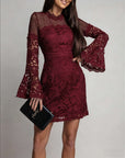 Bell Sleeve Lace Hip Dress