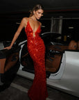Glitter Sequins Backless Strap Dress