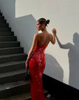 Glitter Sequins Backless Strap Dress