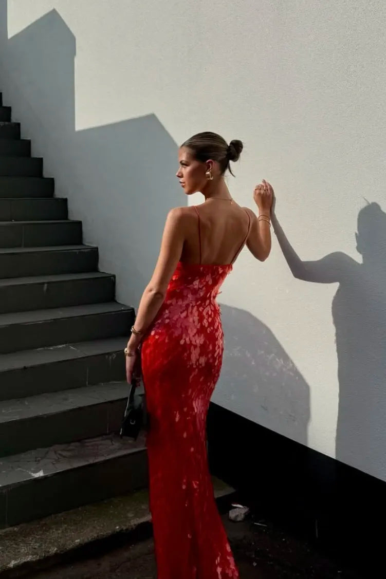 Glitter Sequins Backless Strap Dress