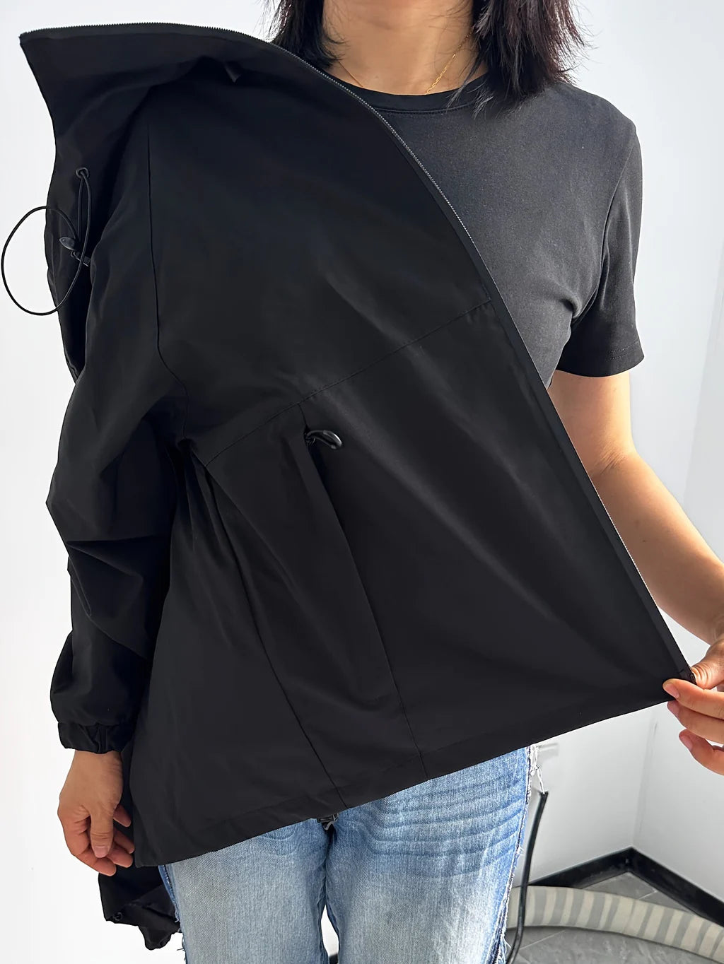 Casual Rain Jacket with Hood Women