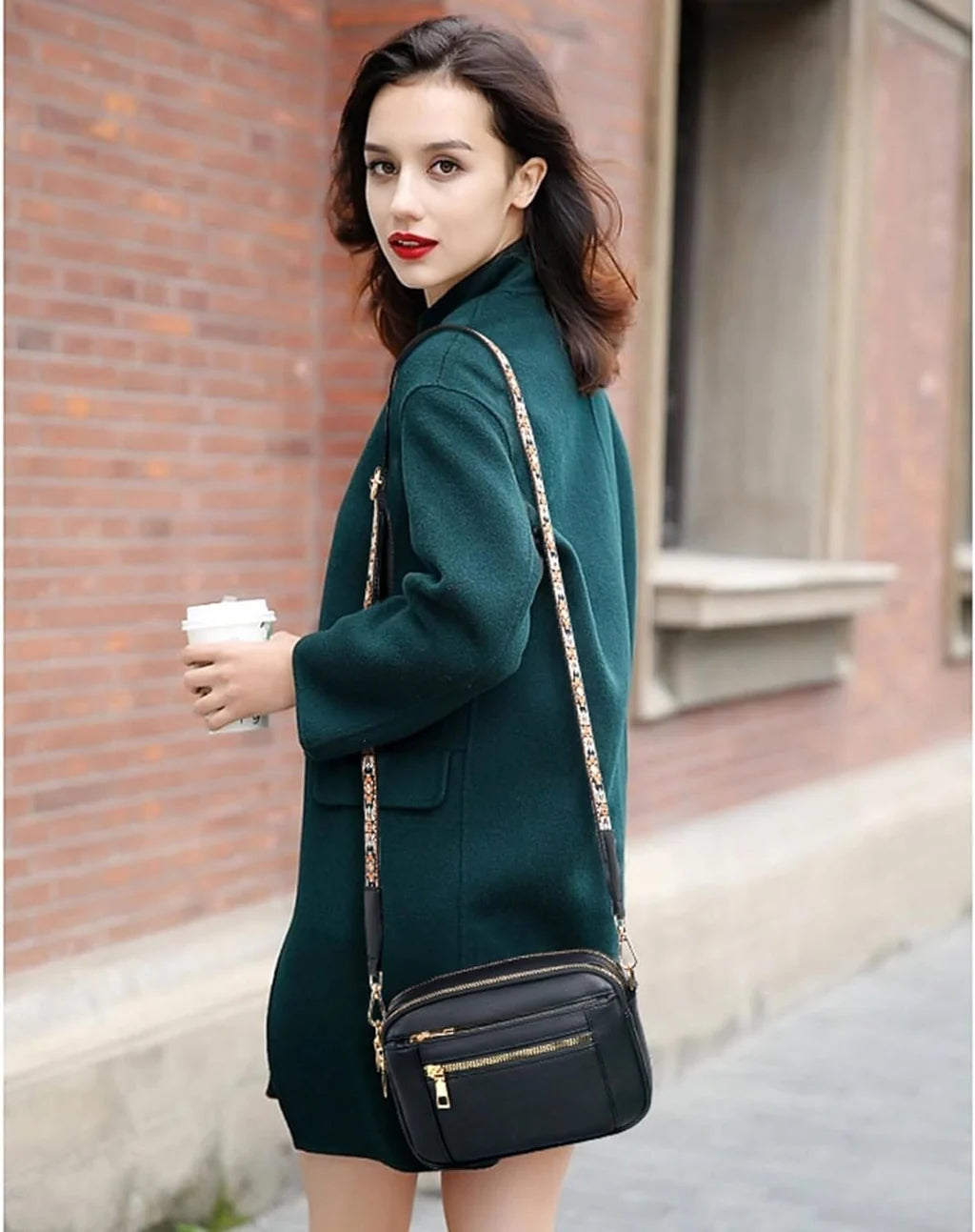 Refined Leather Shoulder Bag