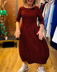 Round Neck 2/3 Sleeve Dress