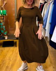 Round Neck 2/3 Sleeve Dress