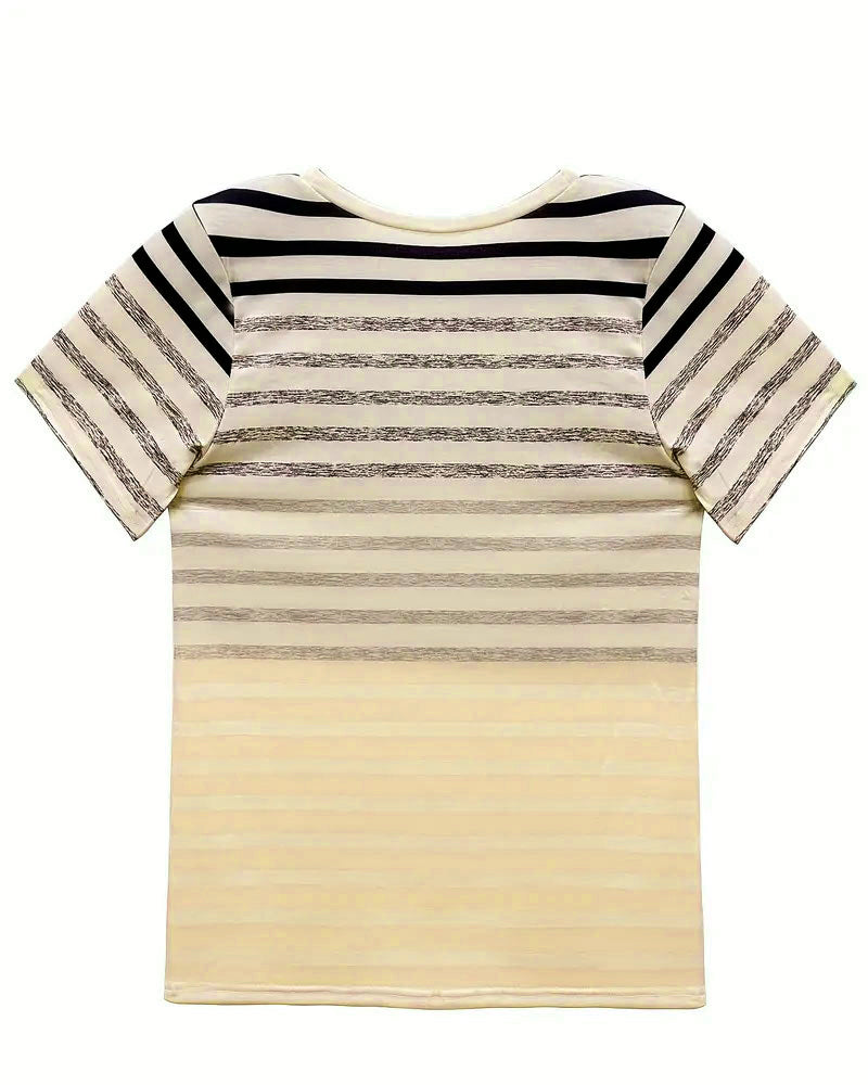 Striped Round Neck T-Shirt