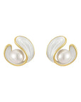 Luxury White Opal Earrings with Pearls in Gold