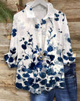 Vintage Collared Floral Print Shirt
