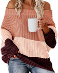 Women's Off Shoulder Casual Long Sleeve Sweater