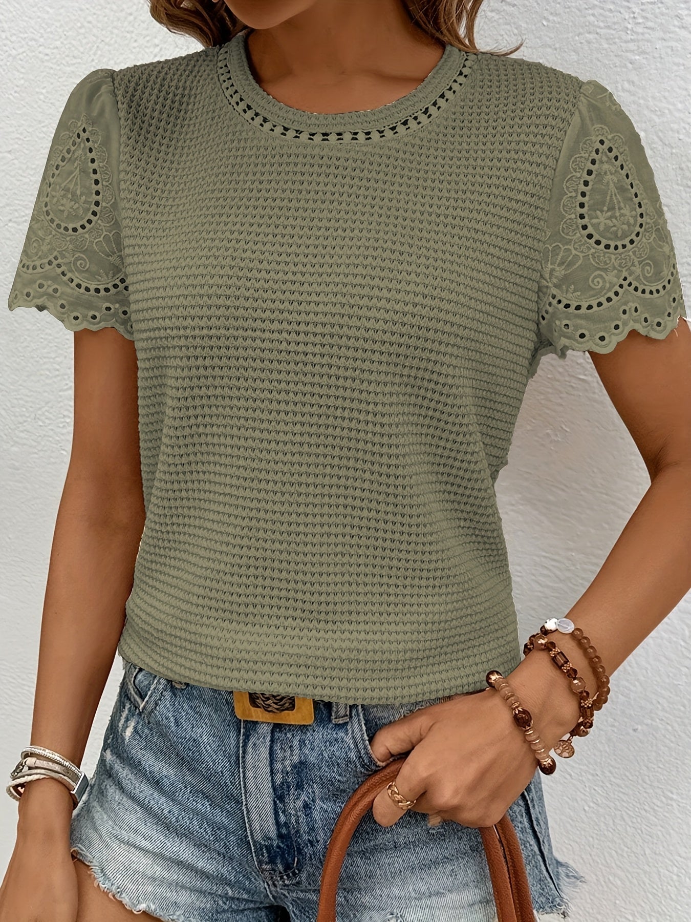 Elegant Women'S Crew Neck Top