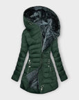 Asymmetrical Hooded Puffer Coat