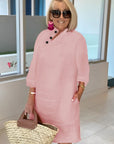 Stand Half Sleeves Dress