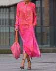 Long-Sleeve Leopard Print Dress