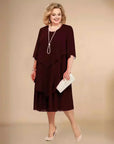 Refined Drape Midi Style Dress