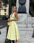 Elegant Embroidered Deep V Sleeveless Dress