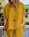 Loose Short Sleeve Shorts Two Piece-Set