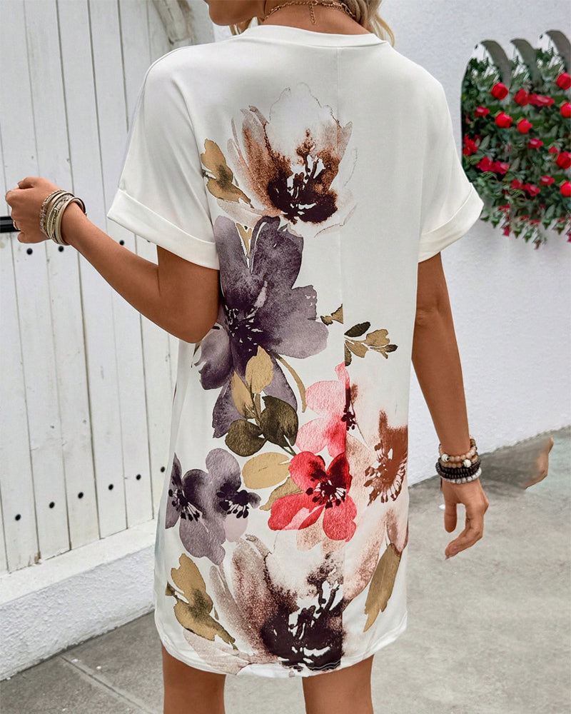 Casual Placement Print Dress