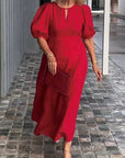 Elegant Dress with Statement Puff Sleeves