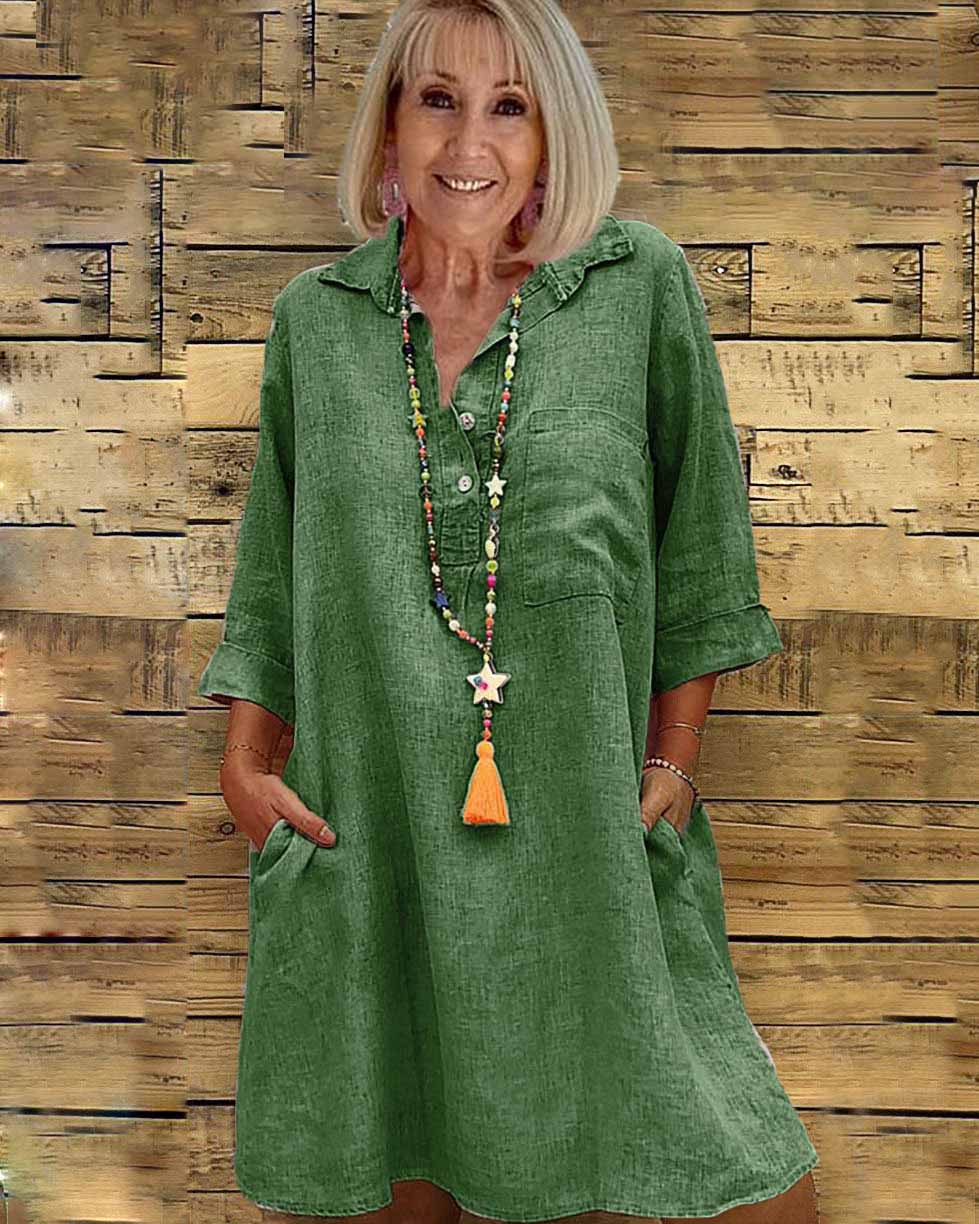 Sleeve Blouse Collar Dress