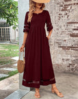 Elegant Dress Mid-Sleeve Casual Crew Neck