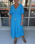 V-Neck Casual Dress With Print