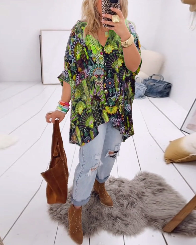 Loose Fashion Printed Top