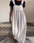Casual Solid Color Suspender Dress