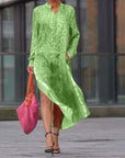 Long-Sleeve Leopard Print Dress