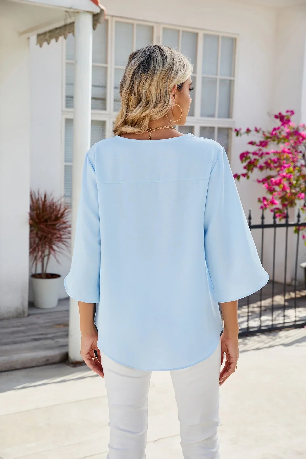 Modern V Neck Blouse Design