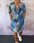 Vibrant V-Neck Flare Dress