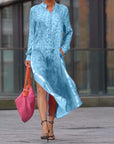 Long-Sleeve Leopard Print Dress