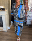 Leopard geometric print dress