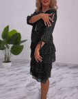 Polka Dot Print Layered Dress