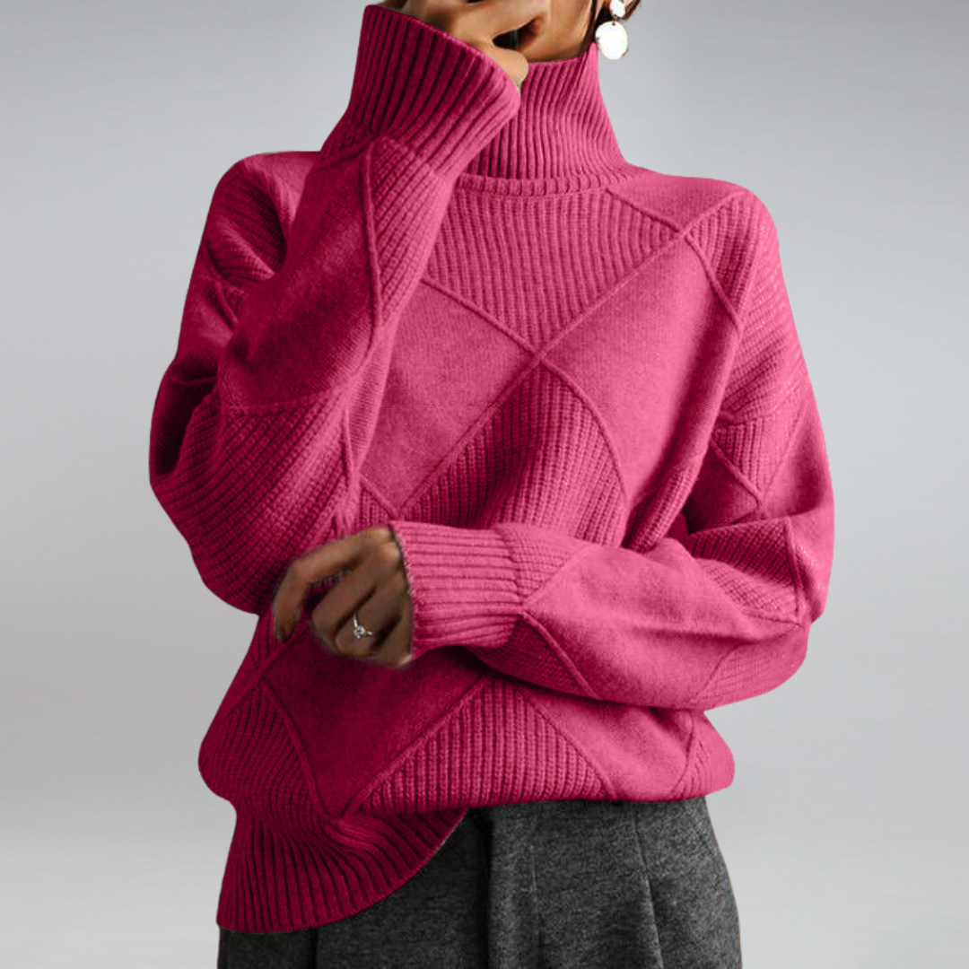Mary Cozy Turtleneck Knit Sweater