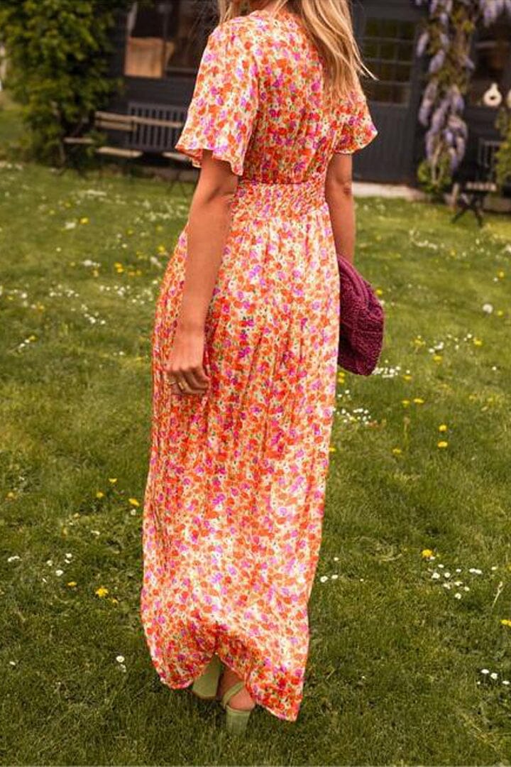 V-Neck Maxi Gown with Effortless Charm