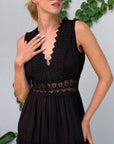 Casual Tank Dress with Elegant Lace V-Cut