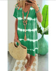 Tie-Dye Short-Sleeved Dress