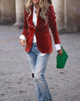Elegant Velvet Blazer Jacket for Women