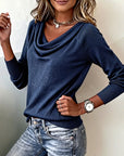 Fashionable Long-Sleeved Pile Collar Sweater
