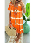 Tie-Dye Short-Sleeved Dress