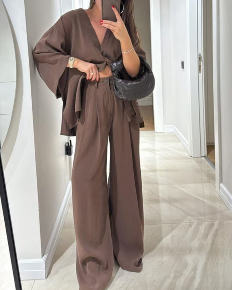 Comfortable V-Neck Casual Two-Piece Set