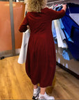 Round Neck 2/3 Sleeve Dress