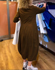 Round Neck 2/3 Sleeve Dress