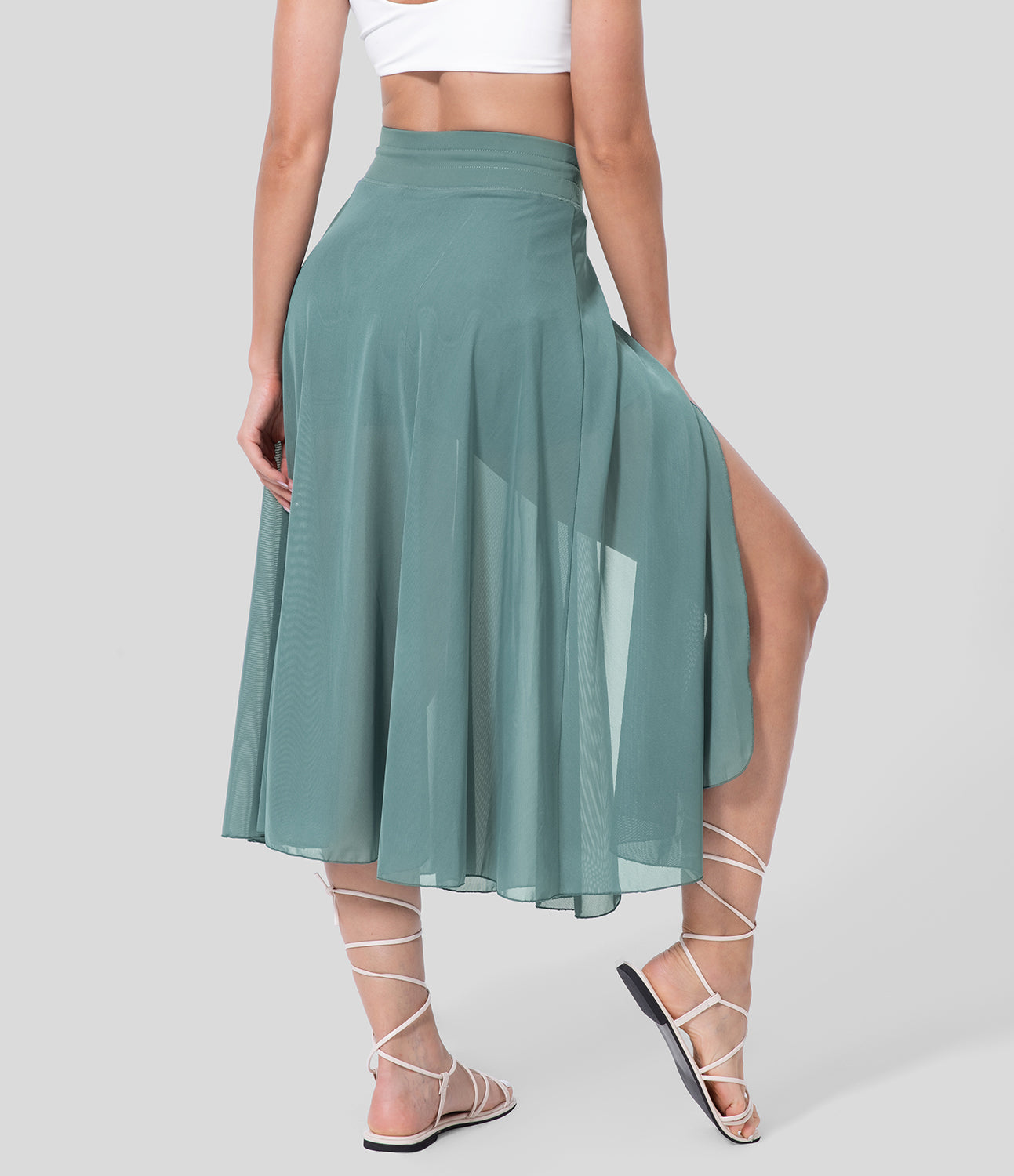 Flowy Pleated A-Line Midi Skirt