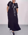 Half-Zip Loose Contrast Dress