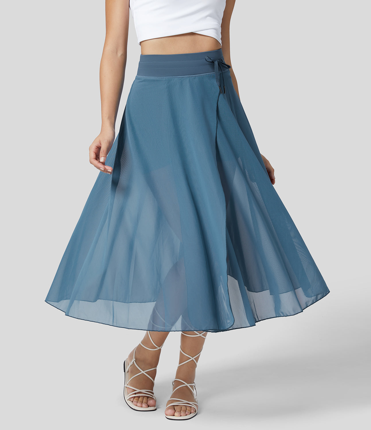 Flowy Pleated A-Line Midi Skirt